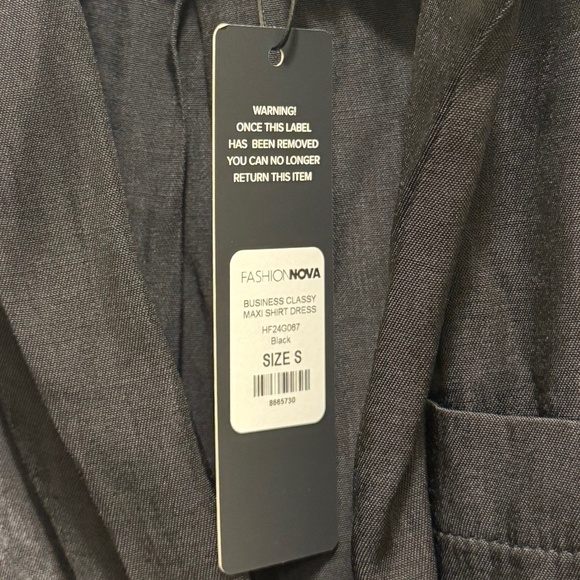 Business Classy Maxi Shirt Dress - Black - Picture 7 of 7